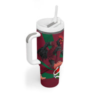 Personalized Portugal Football Selecao Das Quinas Tumbler With Handle Iconic Soccer Player Illustration With Portugal Flag