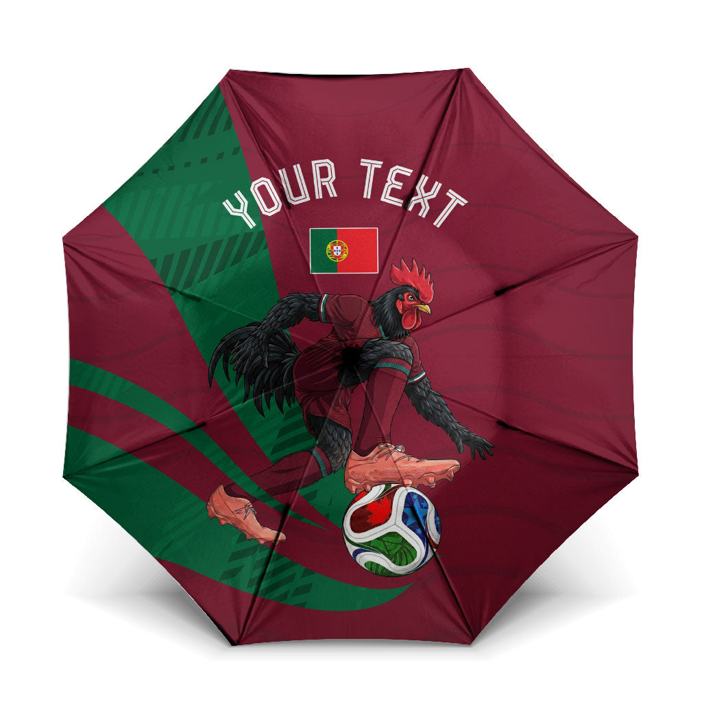 Personalized Portugal Football Selecao Das Quinas Umbrella Iconic Soccer Player Illustration With Portugal Flag