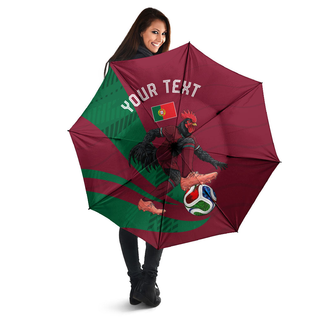 Personalized Portugal Football Selecao Das Quinas Umbrella Iconic Soccer Player Illustration With Portugal Flag