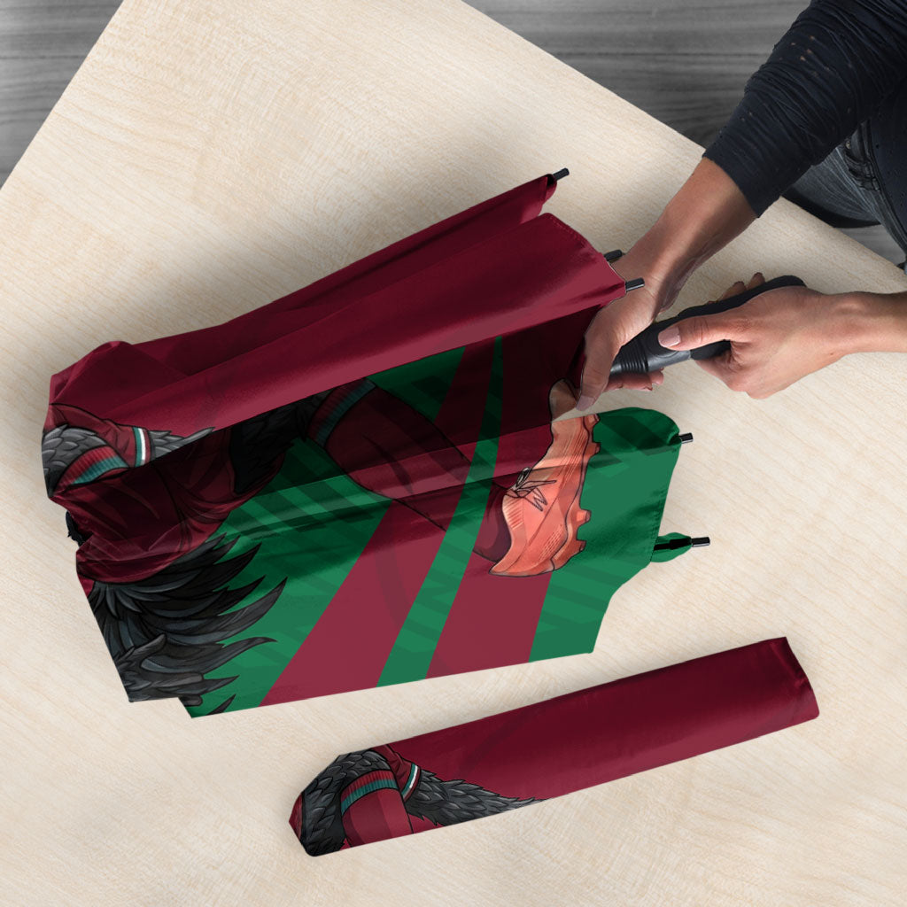Personalized Portugal Football Selecao Das Quinas Umbrella Iconic Soccer Player Illustration With Portugal Flag