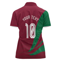 Personalized Portugal Football Selecao Das Quinas Women Polo Shirt Iconic Soccer Player Illustration With Portugal Flag