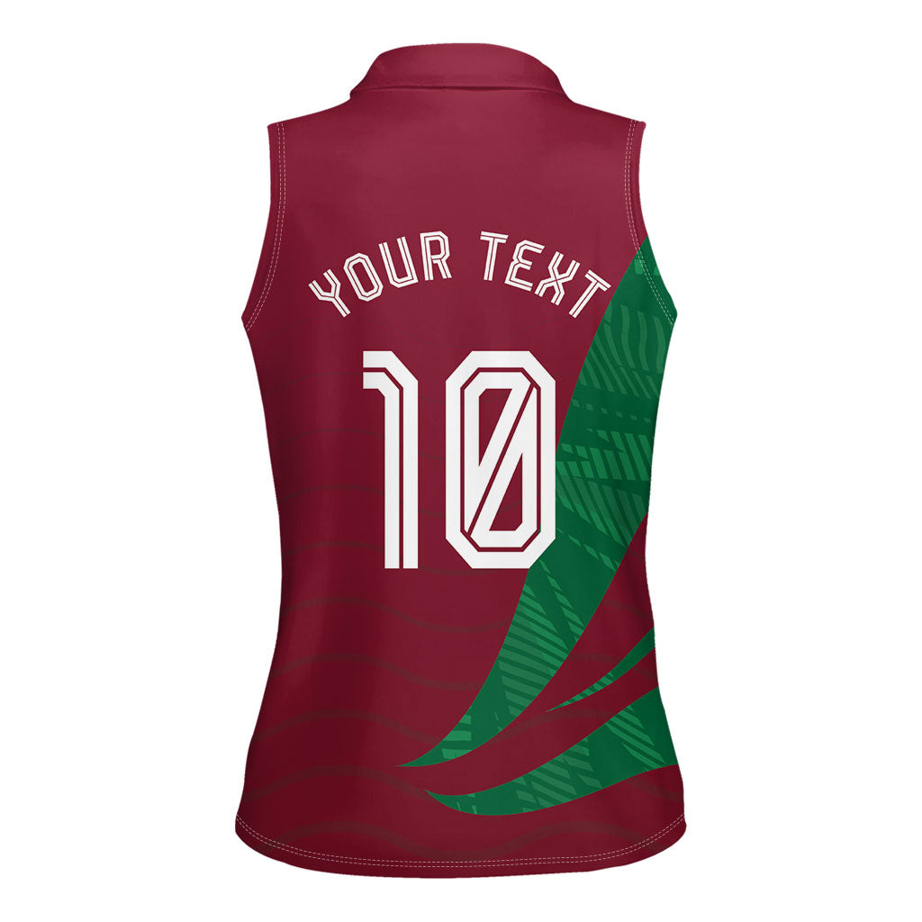 Personalized Portugal Football Selecao Das Quinas Women Sleeveless Polo Shirt Iconic Soccer Player Illustration With Portugal Flag