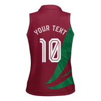 Personalized Portugal Football Selecao Das Quinas Women Sleeveless Polo Shirt Iconic Soccer Player Illustration With Portugal Flag