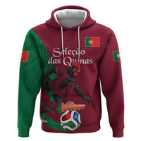 Personalized Portugal Football Selecao Das Quinas Zip Hoodie Iconic Soccer Player Illustration With Portugal Flag