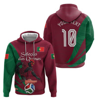 Personalized Portugal Football Selecao Das Quinas Zip Hoodie Iconic Soccer Player Illustration With Portugal Flag