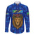 Tanzania Simba Lion Family Matching Short Sleeve Bodycon Dress and Hawaiian Shirt with Floral Crown and Blue Mosaic Design