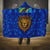 Tanzania Simba Lion Hooded Blanket with Floral Crown and Blue Mosaic Design