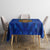 Tanzania Simba Lion Tablecloth with Floral Crown and Blue Mosaic Design