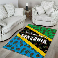 Tanzania Spice Island Area Rug with Clove Leaf Pattern and National Flag Colors