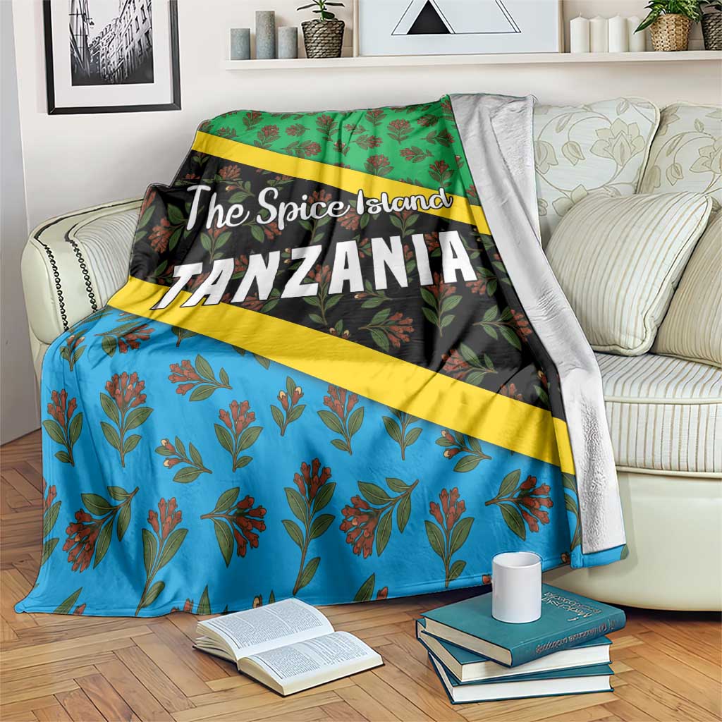 Tanzania Spice Island Blanket with Clove Leaf Pattern and National Flag Colors