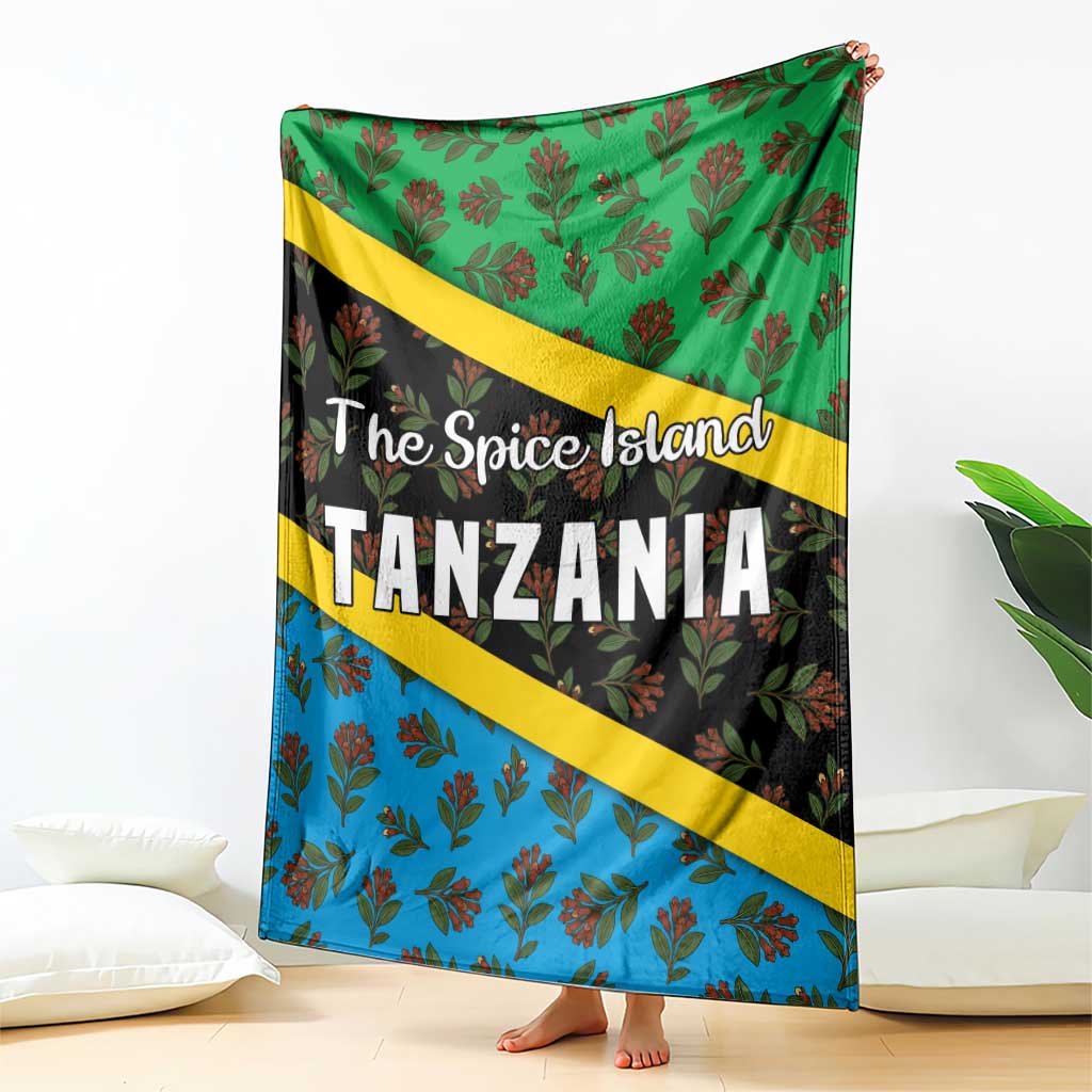 Tanzania Spice Island Blanket with Clove Leaf Pattern and National Flag Colors