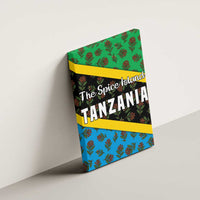 Tanzania Spice Island Canvas Wall Art with Clove Leaf Pattern and National Flag Colors