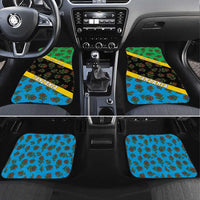 Tanzania Spice Island Car Mats with Clove Leaf Pattern and National Flag Colors