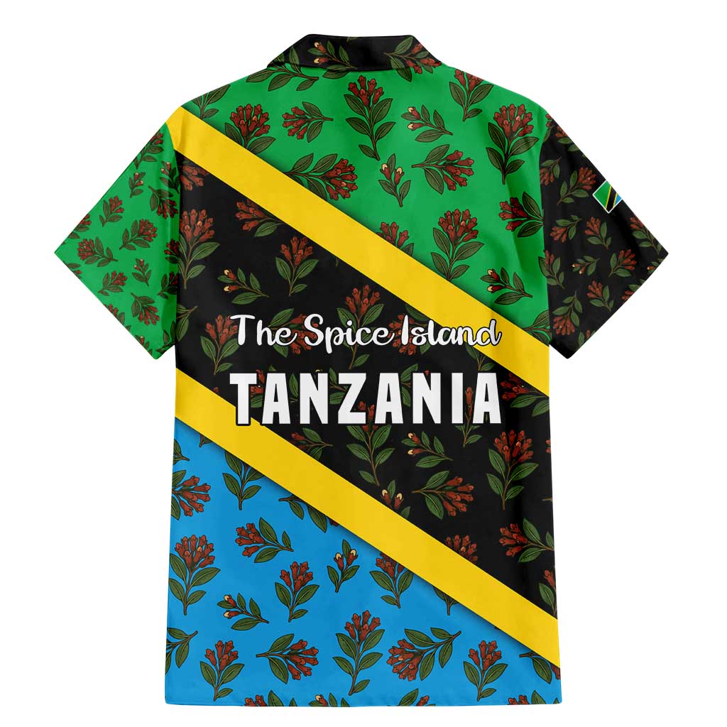 Tanzania Spice Island Family Matching Mermaid Dress and Hawaiian Shirt with Clove Leaf Pattern and National Flag Colors