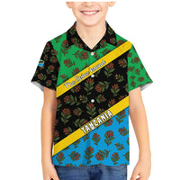 Tanzania Spice Island Family Matching Mermaid Dress and Hawaiian Shirt with Clove Leaf Pattern and National Flag Colors