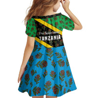 Tanzania Spice Island Family Matching Off Shoulder Maxi Dress and Hawaiian Shirt with Clove Leaf Pattern and National Flag Colors