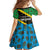 Tanzania Spice Island Family Matching Off Shoulder Maxi Dress and Hawaiian Shirt with Clove Leaf Pattern and National Flag Colors
