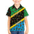 Tanzania Spice Island Family Matching Off Shoulder Maxi Dress and Hawaiian Shirt with Clove Leaf Pattern and National Flag Colors