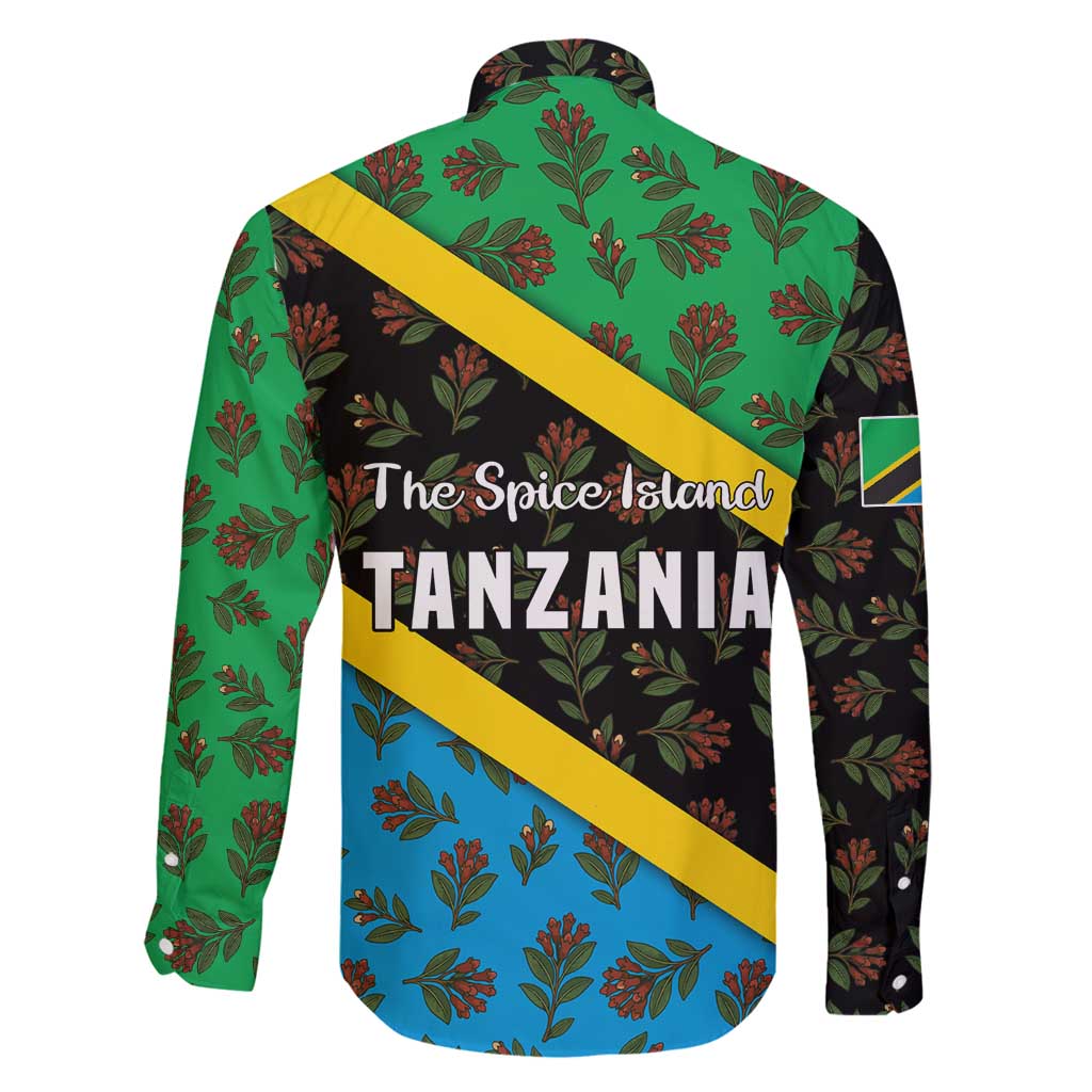 Tanzania Spice Island Family Matching Puletasi and Hawaiian Shirt with Clove Leaf Pattern and National Flag Colors