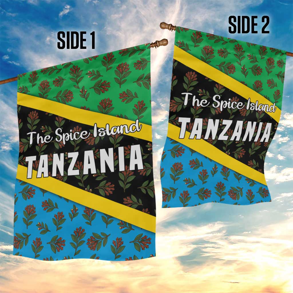 Tanzania Spice Island Garden Flag with Clove Leaf Pattern and National Flag Colors