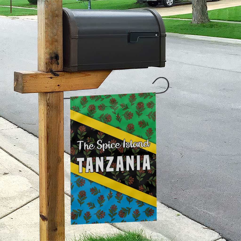 Tanzania Spice Island Garden Flag with Clove Leaf Pattern and National Flag Colors