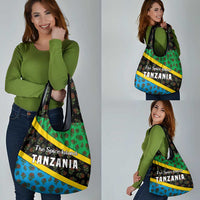 Tanzania Spice Island Grocery Bag with Clove Leaf Pattern and National Flag Colors