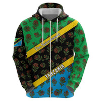 Tanzania Spice Island Hoodie with Clove Leaf Pattern and National Flag Colors