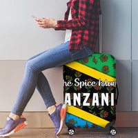 Tanzania Spice Island Luggage Cover with Clove Leaf Pattern and National Flag Colors