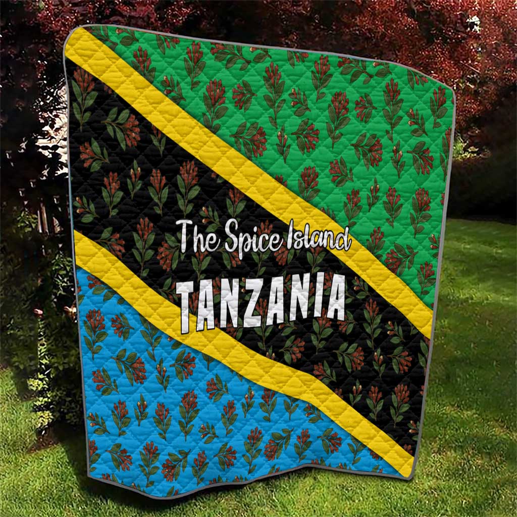 Tanzania Spice Island Quilt with Clove Leaf Pattern and National Flag Colors