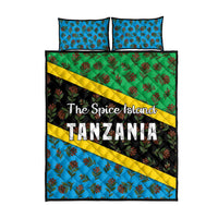 Tanzania Spice Island Quilt Bed Set with Clove Leaf Pattern and National Flag Colors