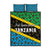 Tanzania Spice Island Quilt Bed Set with Clove Leaf Pattern and National Flag Colors