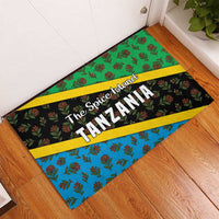 Tanzania Spice Island Rubber Doormat with Clove Leaf Pattern and National Flag Colors