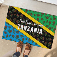 Tanzania Spice Island Rubber Doormat with Clove Leaf Pattern and National Flag Colors