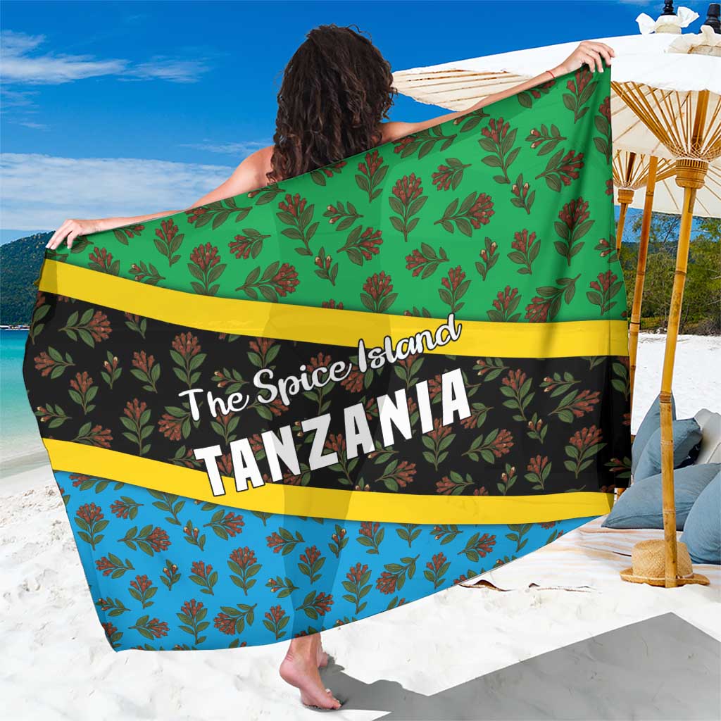 Tanzania Spice Island Sarong with Clove Leaf Pattern and National Flag Colors