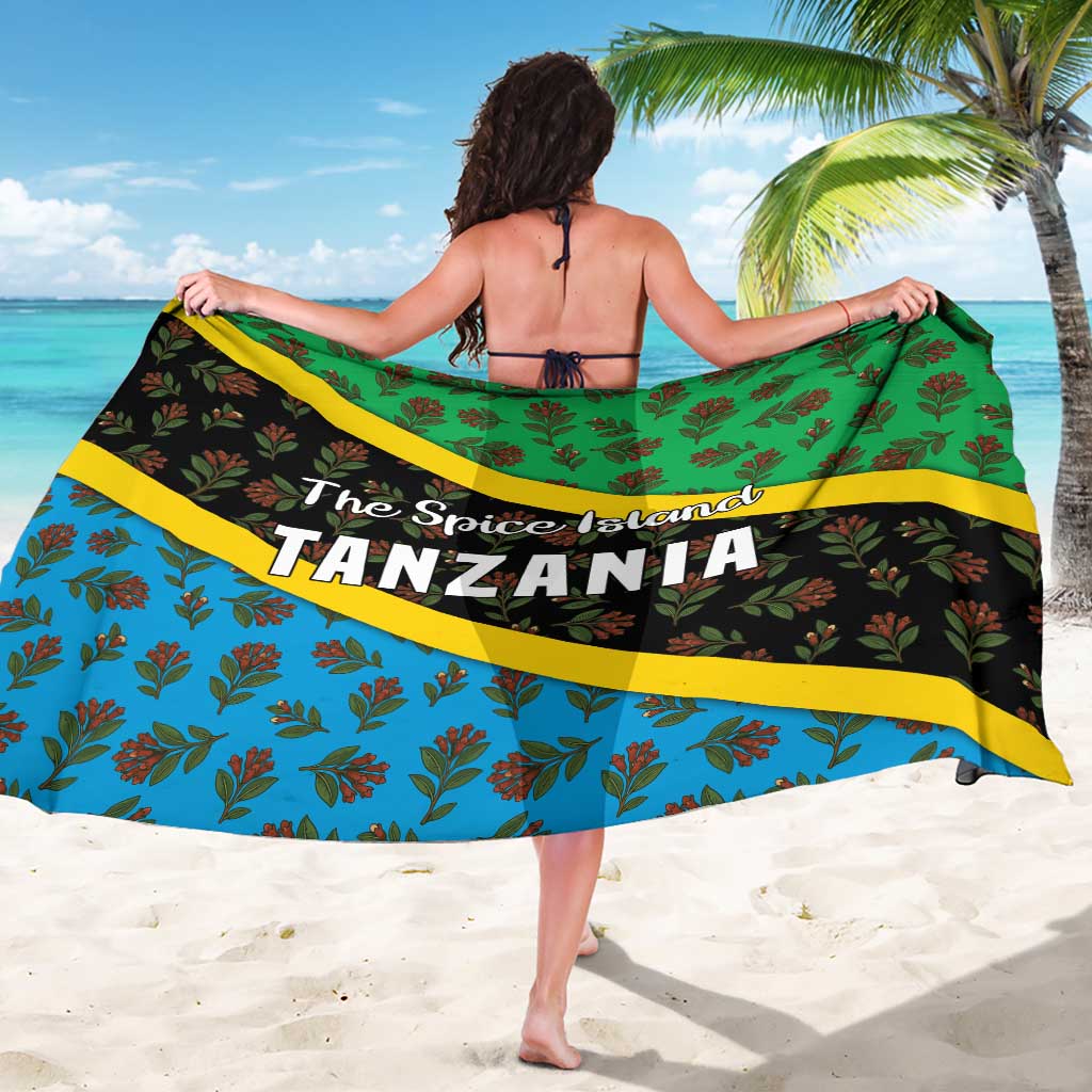 Tanzania Spice Island Sarong with Clove Leaf Pattern and National Flag Colors