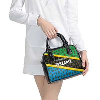 Tanzania Spice Island Shoulder Handbag with Clove Leaf Pattern and National Flag Colors