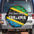 Tanzania Spice Island Spare Tire Cover with Clove Leaf Pattern and National Flag Colors