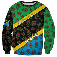 Tanzania Spice Island Sweatshirt with Clove Leaf Pattern and National Flag Colors