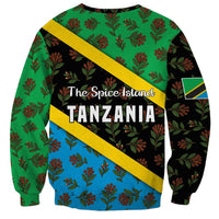 Tanzania Spice Island Sweatshirt with Clove Leaf Pattern and National Flag Colors
