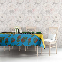 Tanzania Spice Island Tablecloth with Clove Leaf Pattern and National Flag Colors