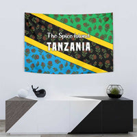 Tanzania Spice Island Tapestry with Clove Leaf Pattern and National Flag Colors