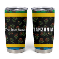 Tanzania Spice Island Tumbler Cup with Clove Leaf Pattern and National Flag Colors