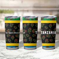 Tanzania Spice Island Tumbler Cup with Clove Leaf Pattern and National Flag Colors