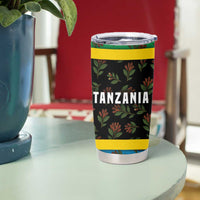 Tanzania Spice Island Tumbler Cup with Clove Leaf Pattern and National Flag Colors