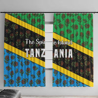 Tanzania Spice Island Window Curtain with Clove Leaf Pattern and National Flag Colors