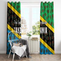 Tanzania Spice Island Window Curtain with Clove Leaf Pattern and National Flag Colors
