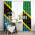 Tanzania Spice Island Window Curtain with Clove Leaf Pattern and National Flag Colors