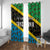 Tanzania Spice Island Window Curtain with Clove Leaf Pattern and National Flag Colors