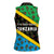 Tanzania Spice Island Women Sleeveless Polo Shirt with Clove Leaf Pattern and National Flag Colors