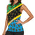 Tanzania Spice Island Women Sleeveless Polo Shirt with Clove Leaf Pattern and National Flag Colors